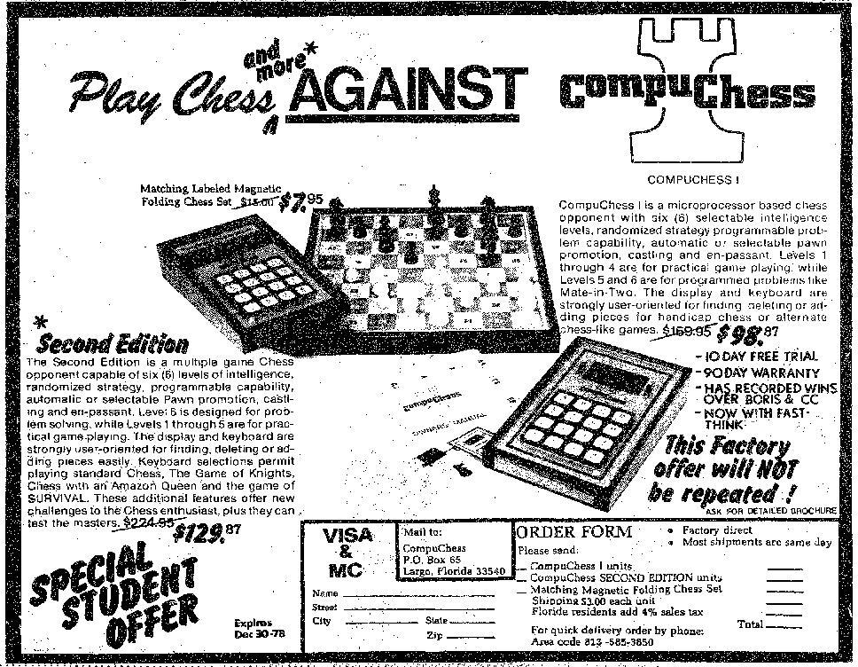 Compuchess Advert in MIT Journal 051279