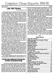 Computer Chess Reports Front Page 1991 3rd Quarter 40 x 40