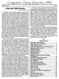 Computer Chess Reports Front Page 1992 1st Half 45 x 45