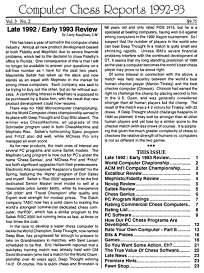 Computer Chess Reports Front Page 1992 2nd Half 45 x 45