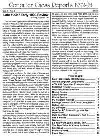 Computer Chess Reports Front Page 1992 2nd Half 45 x 45