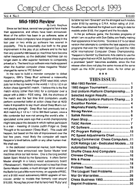 Computer Chess Reports Front Page 1993 1st Half 45 x 45