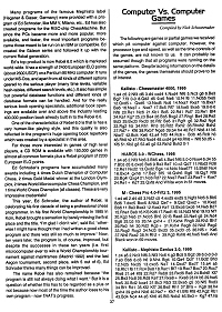 Computer Chess Reports Front Page 1995 Nos 2 Second Half 18 x 18