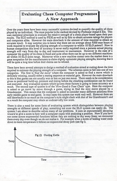 Evaluating Chess Computer Programs