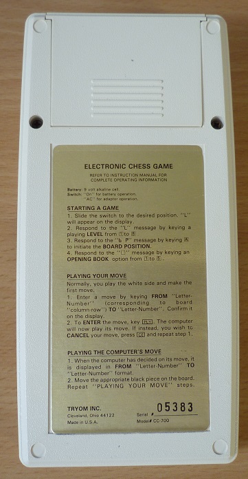Tryom Electronic Chess 4 25 x 25